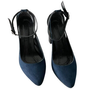 HSL Shoes Womens Size 7 Suede Block Heel Ankle Strap Dressy Formal Made Turkey